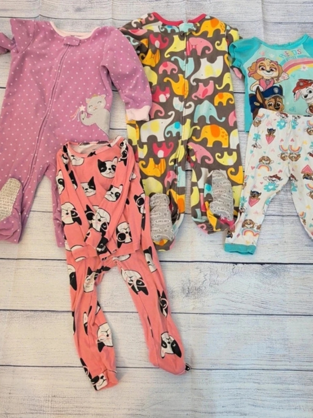 Girls 2T Pajama Lot Carter’s Paw Patrol PJ Sets Sleepers